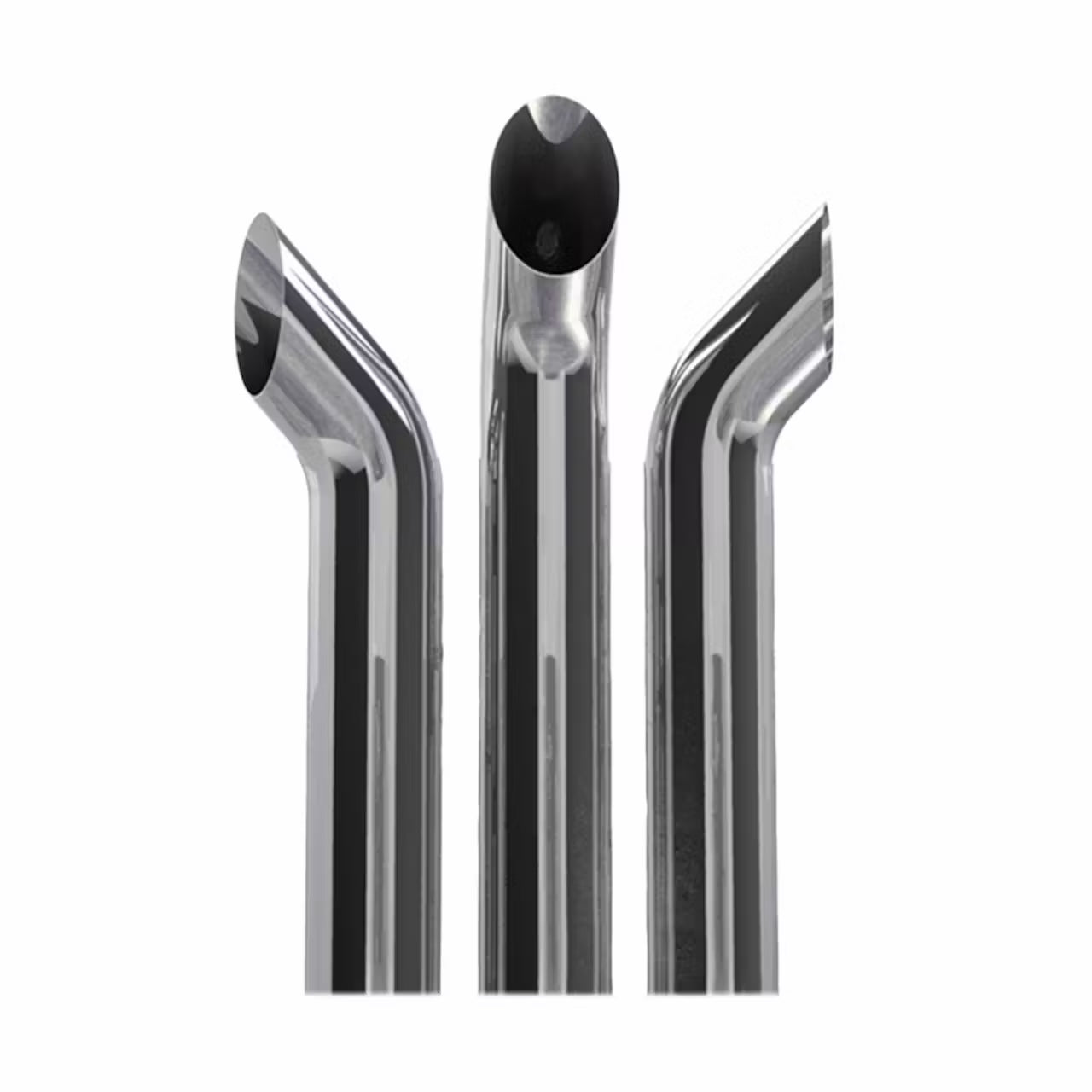 Chrome curved exhaust stacks