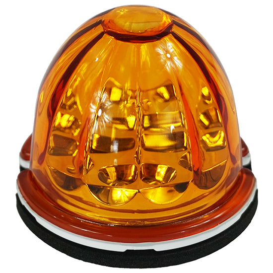 Iowa Customs Legendary Glass 1-1/2 Inch Watermelon Amber - Amber LED - Stud Mount IC966406