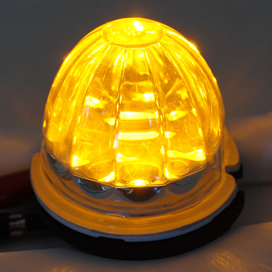 Iowa Customs Legendary Glass 3-1/2 Inch Watermelon Amber LED Light - Clear Glass  W/O Bezel IC966401