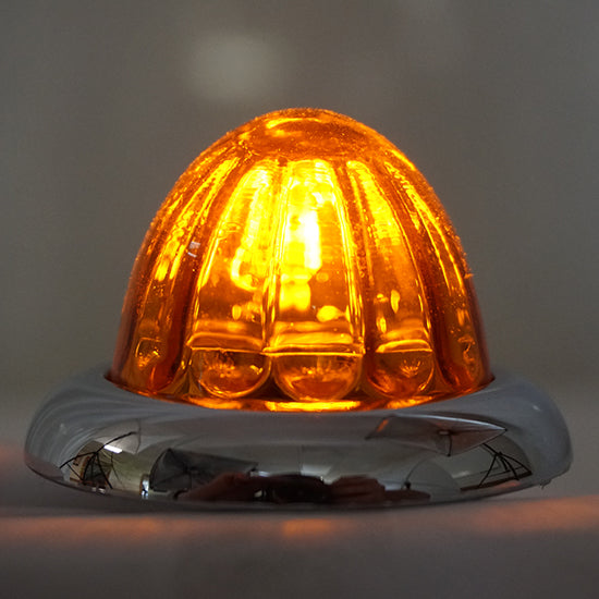 Iowa Customs Legendary Glass 1-1/2 Inch Watermelon Amber - Amber LED - Stud Mount IC966406