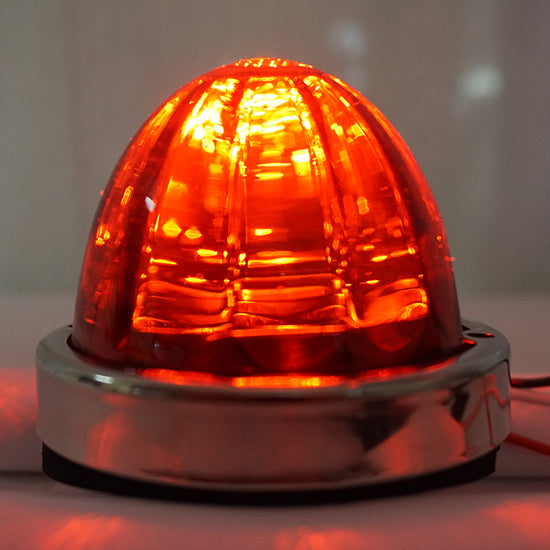 Iowa Customs Legendary Glass 3-1/2 Inch Watermelon Red-Red LED Light W/ SS Bezel - 2 Hole Mount, 3 Wire IC966424