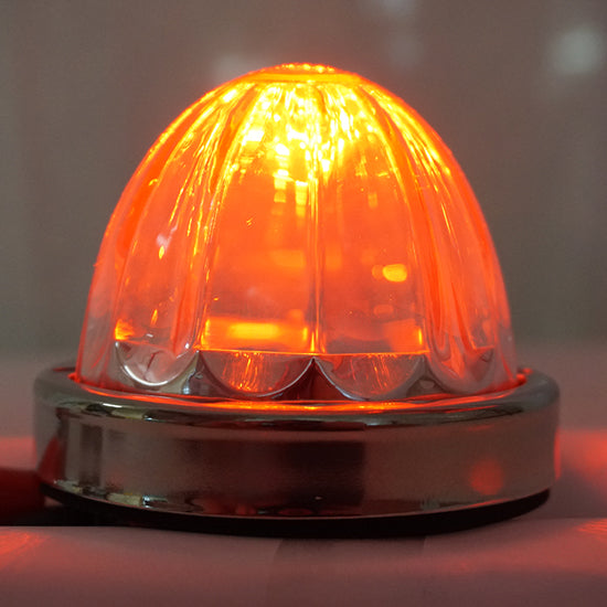 Iowa Customs Legendary Glass 3-1/2 Inch Watermelon Red LED - Clear Glass W/ SS Bezel - 2 Hole Mount, 3 Wire IC966425