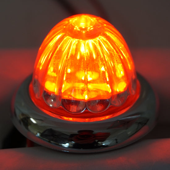 Iowa Customs Legendary Glass 1-1/2 Inch Watermelon Red LED - Clear Glass - Stud Mount IC966429