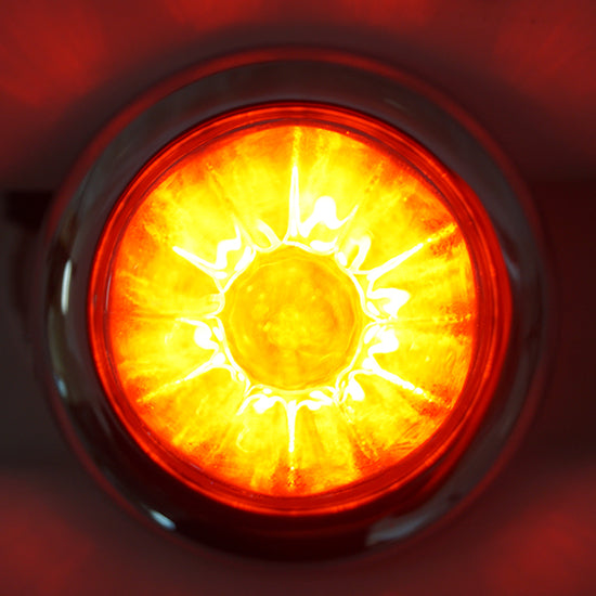 Iowa Customs Legendary Glass 1-1/2 Inch Watermelon Red LED - Clear Glass - Stud Mount IC966429