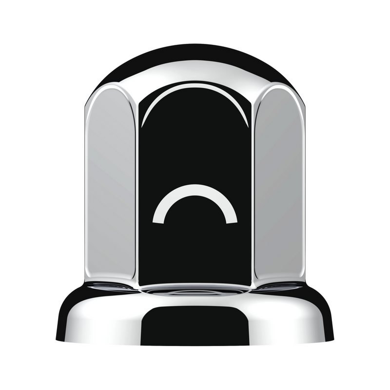 United Pacific 1-1/2" X 2" Chrome Steel Standard Nut Cover With Flange 10002C