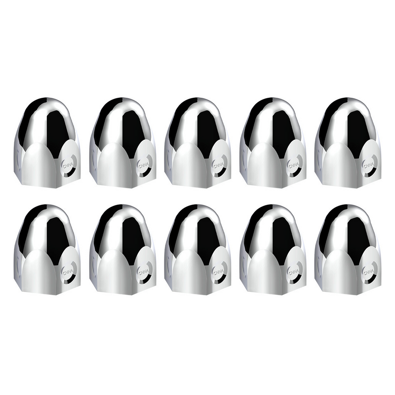 United Pacific 1-1/2" x 2" Chrome Steel Bullet Nut Covers (10-Pack) 10004P