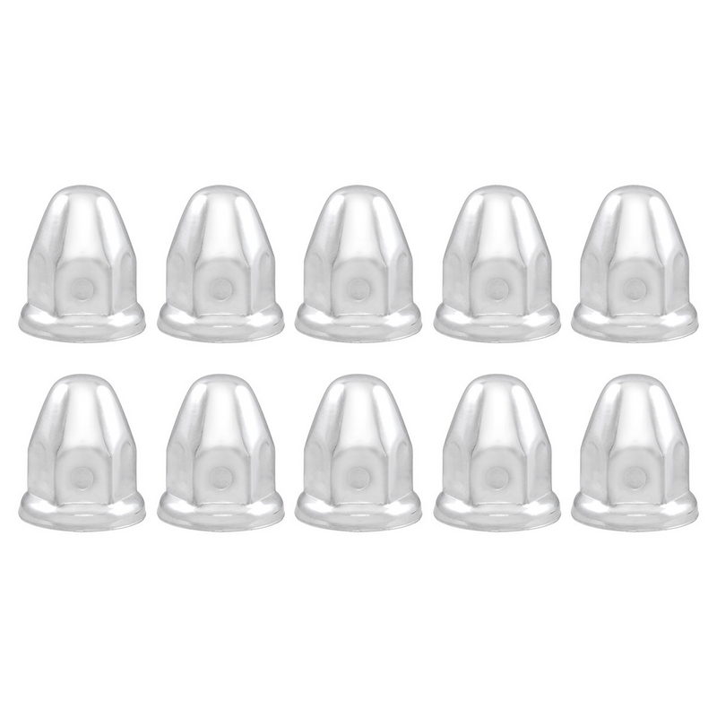 United Pacific 1-1/2" x 2-1/4" Chrome Steel Bullet Nut Covers With Flange (10-Pack) 10006P