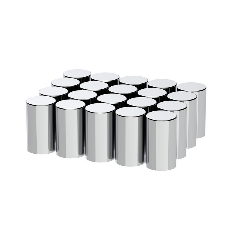 United Pacific 33mm x 3-1/2" Chrome Plastic Cylinder Nut Covers Thread-On (Color Box of 10) 10013