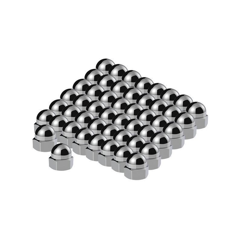 United Pacific 1/2" X 11/16" Chrome Die-Cast Acorn Nut Cover (50 pcs/Box) 10024M50
