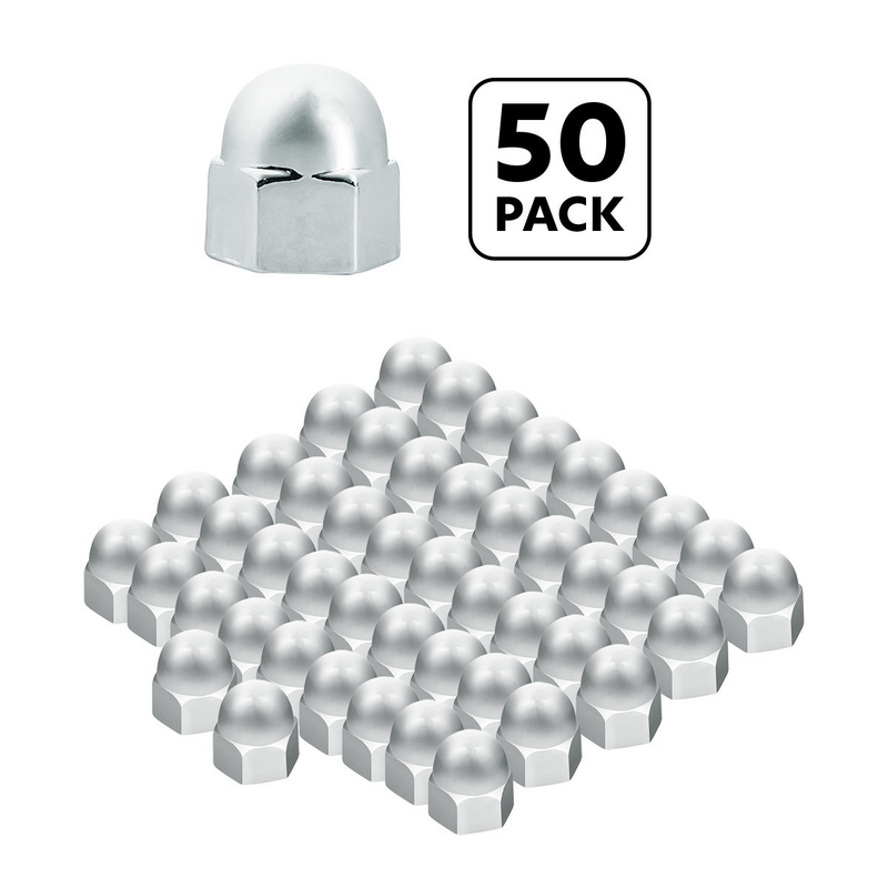 United Pacific 3/8" X 5/8" Chrome Die-Cast Acorn Nut Cover (50 pcs/Bag) 10026P50