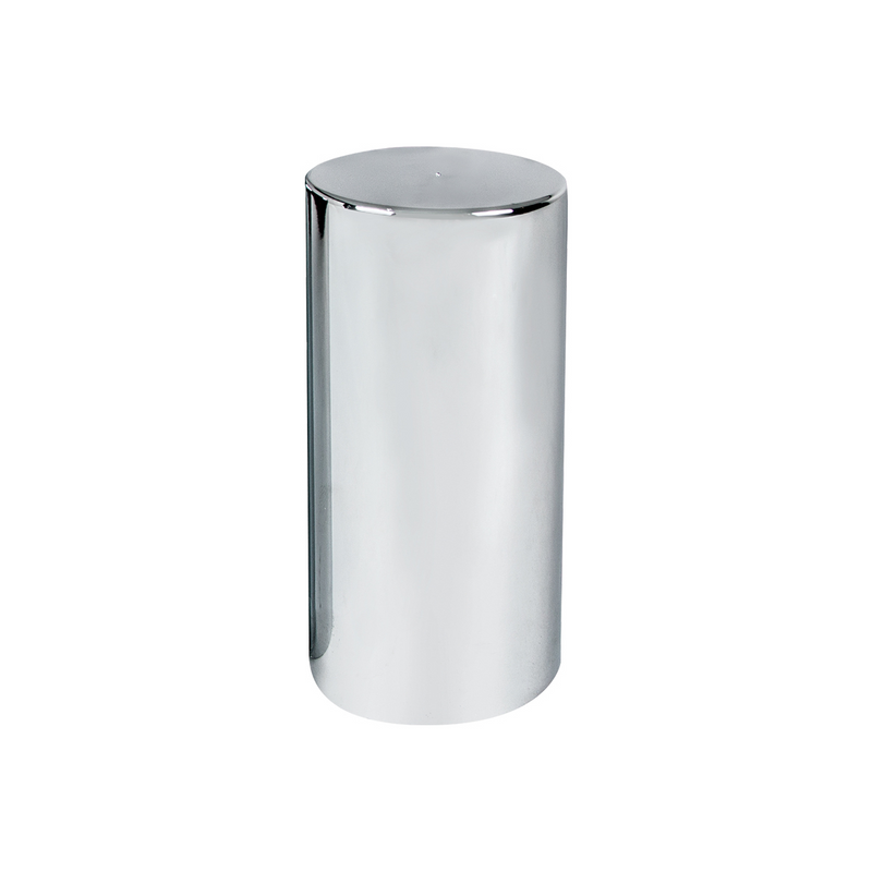United Pacific 33mm X 4-1/4" Chrome Plastic Tall Cylinder Nut Cover Thread-On (Bulk) 10034B