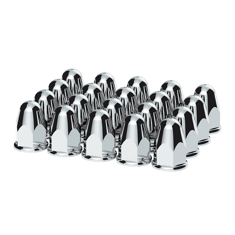 United Pacific 1-1/2" X 2-3/4" Chrome Plastic Slotted Bullet Nut Covers With Flange Push-On (Color Box of 20) 10046