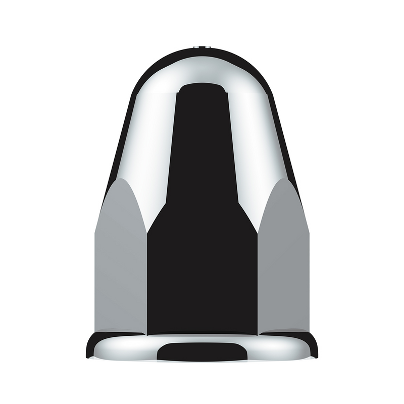United Pacific 1-1/2" X 2-3/4" Chrome Plastic Slotted Bullet Nut Cover With Flange Push-On (Bulk) 10046B