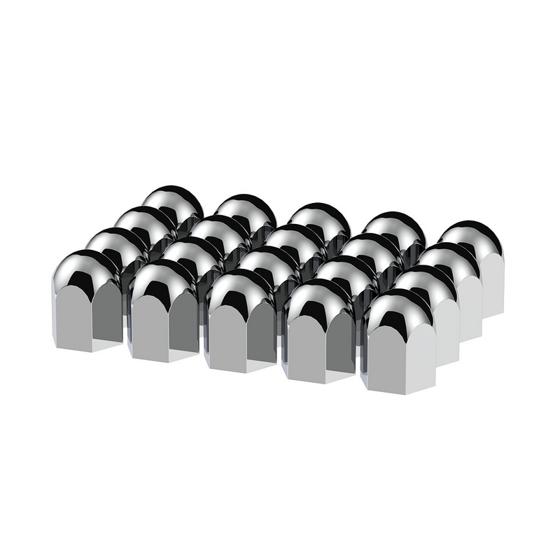 United Pacific 1-1/2" X 2-1/4" Chrome Plastic Standard Nut Covers Push-On (Box Of 20 ) 10057