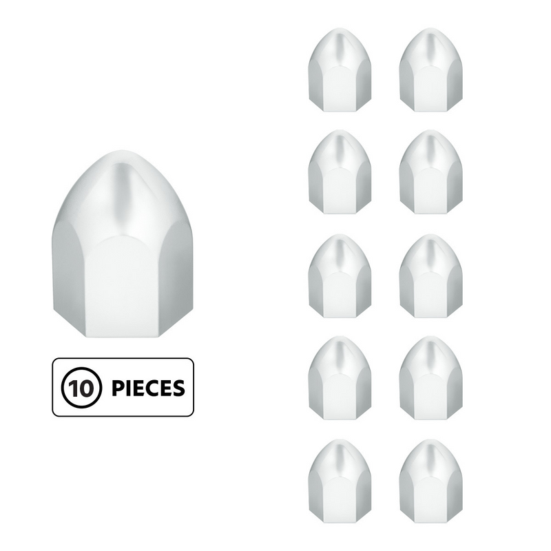 United Pacific 1" x 1 5/8" Chrome Plastic Bullet Nut Cover Push-On (10 Pack) 10062P