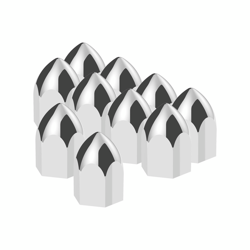 United Pacific 11/16" X 1-5/16" Chrome Plastic Bullet Nut Cover Push-On (10-Pack) 10063P