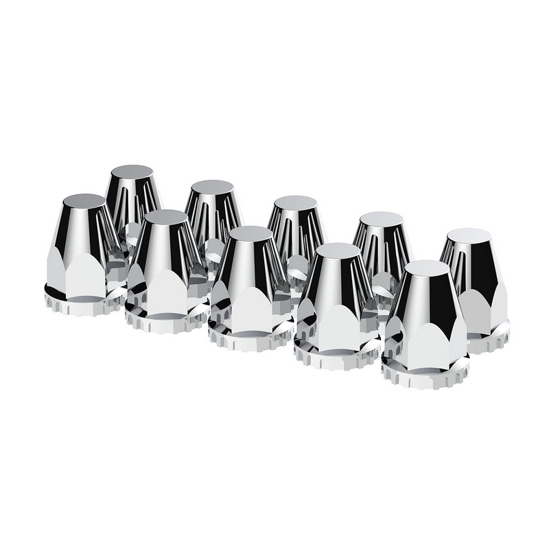 United Pacific 33mm X 2-3/4" Chrome Plastic Original Nut Covers Thread-On (Box of 10) 10064