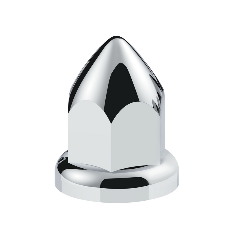 United Pacific 33mm X 2-3/8" Chrome Plastic Bullet Nut Cover With Flange Push-On (Color Box of 60) 10075CB