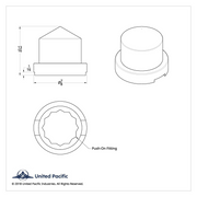 United Pacific 1/2" x 13/16" Push On Nut Cover - Chrome (10 Pack)