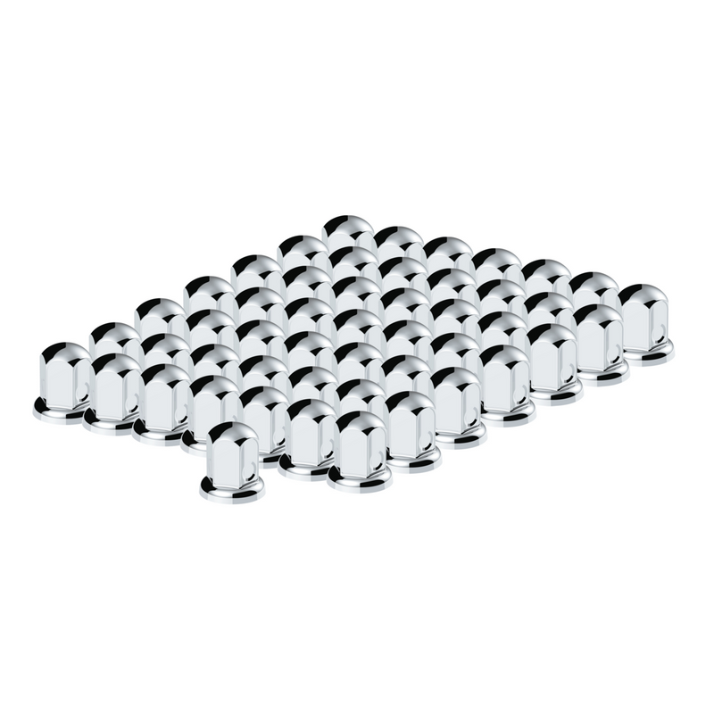 United Pacific 33mm x 2-1/8" Stainless Standard Nut Covers With Flange (50-Pack) 10081P50