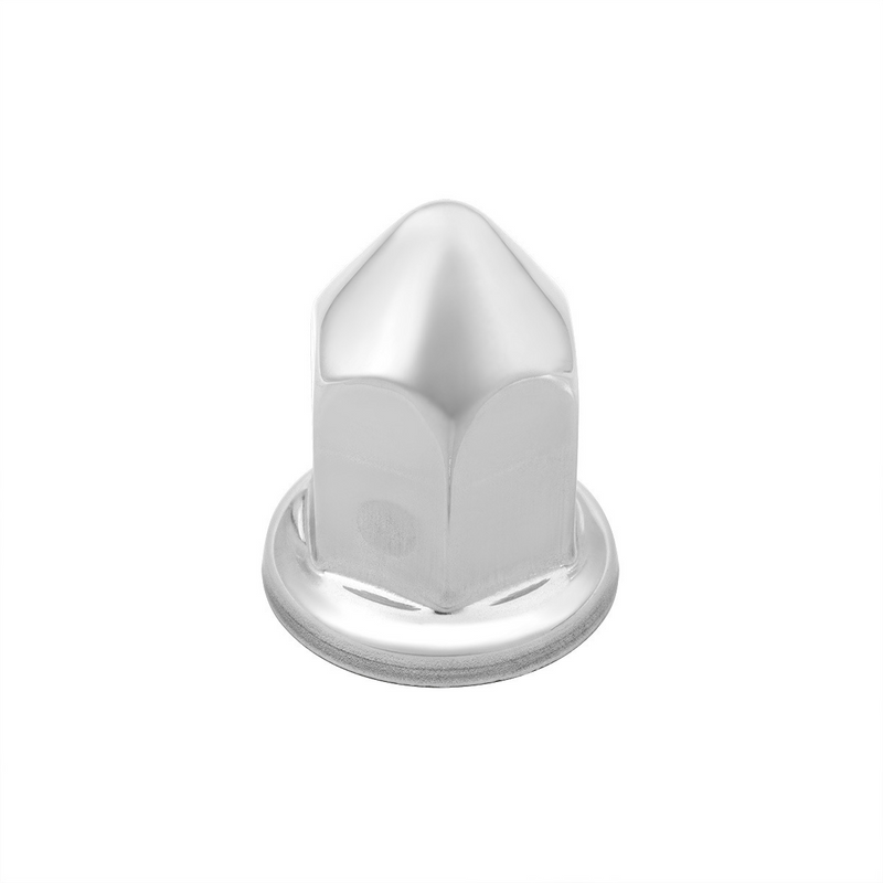 United Pacific 33mm X 2-3/8" Stainless Pointed Nut Cover With Flange 10083