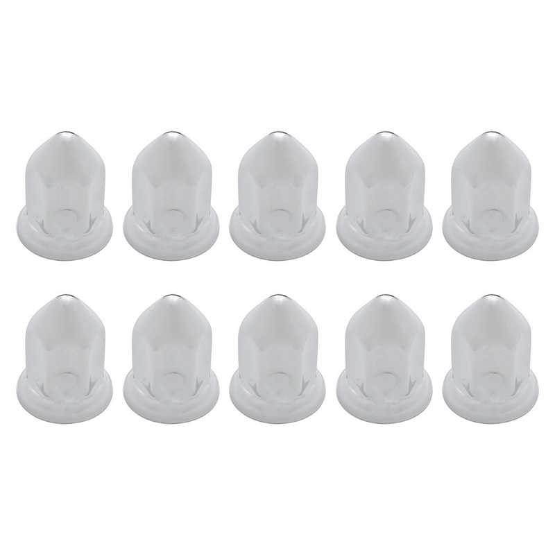 United Pacific 33mm x 2-3/8" Stainless Pointed Nut Covers With Flange (10-Pack) 10083P