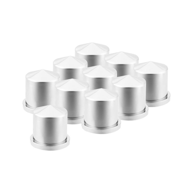 United Pacific 33mm X 1-7/8" Chrome Plastic Pointed Nut Covers Push-On (10-Pack) 10092P