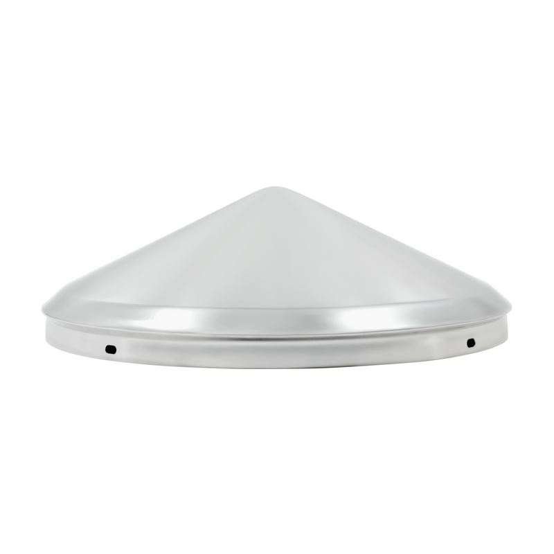 United Pacific No Notch Chrome Pointed Front Hubcap 1/2" Lip 10105