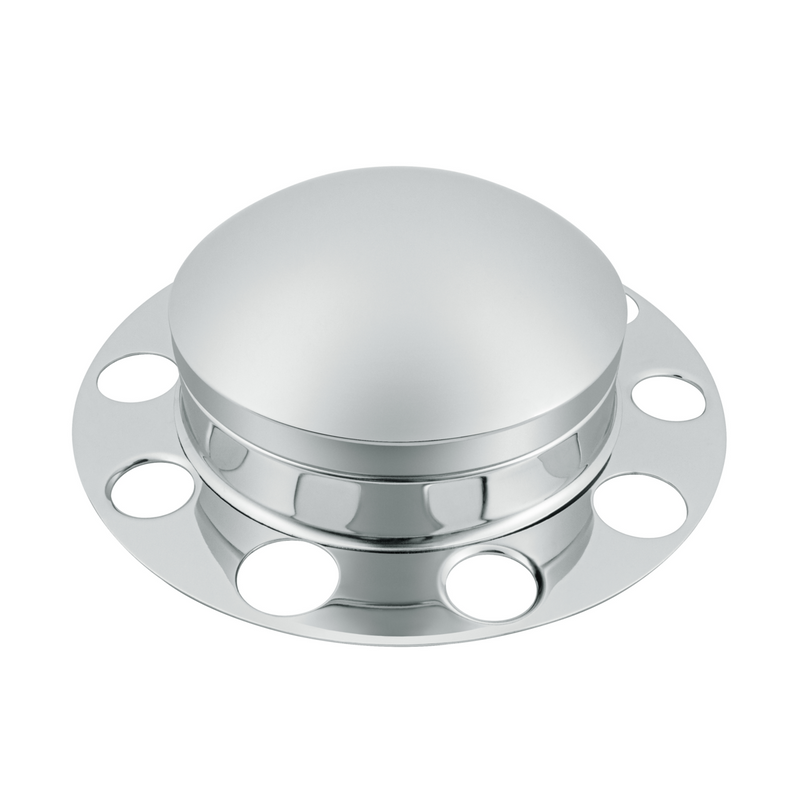 United Pacific Chrome Dome Front Axle Cover 3PC Kit For Aluminum Wheel 10122