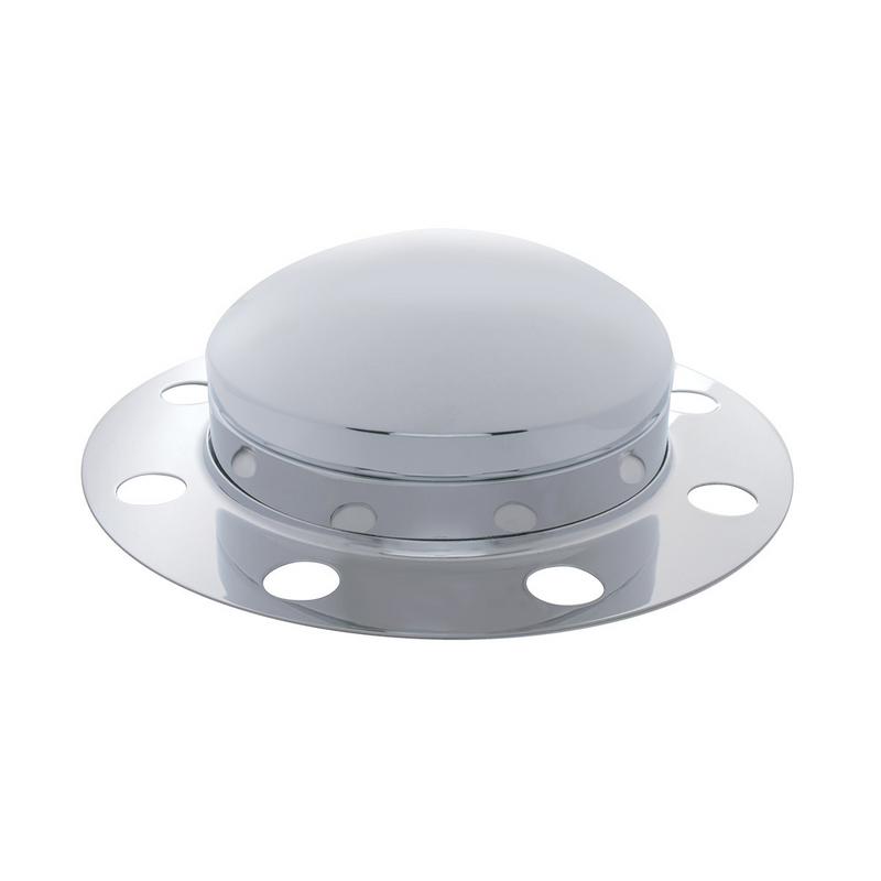 United Pacific Chrome Dome Front Axle Cover 3PC Kit For Steel/Aluminum Wheel 10130