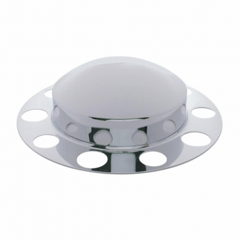 United Pacific Chrome Dome Front Axle Cover 2PC Kit For 1-1/2" Nut Cover Steel Wheel (2-Pack) 10131