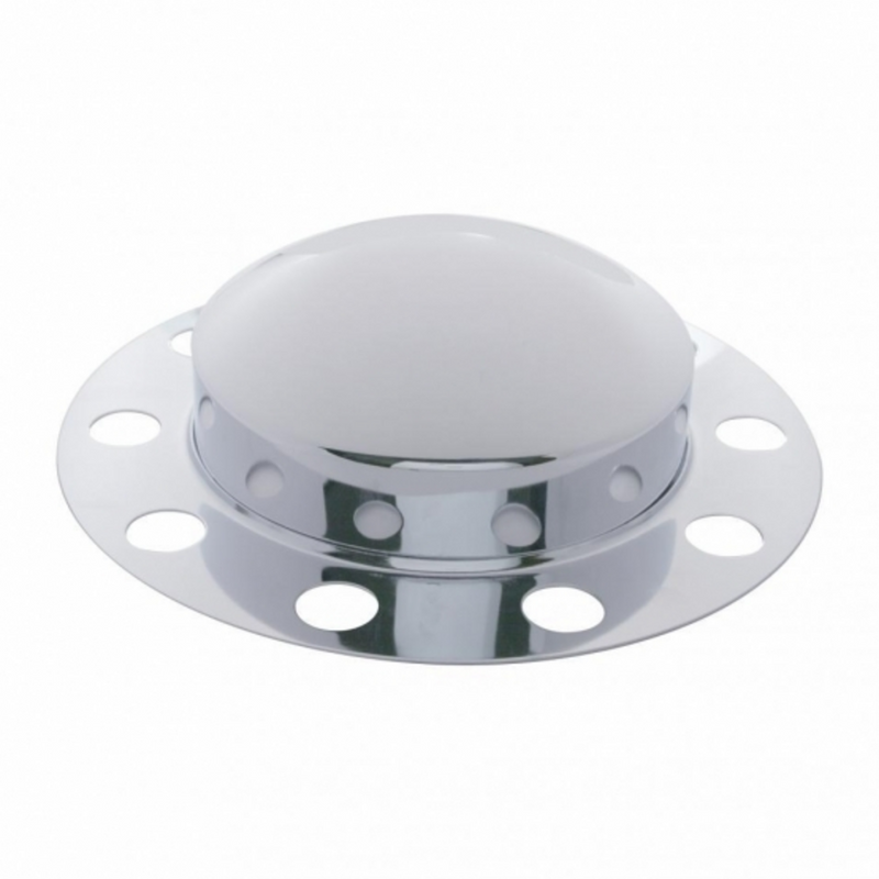 United Pacific Chrome Dome Front Axle Cover 2PC Kit For 33mm Nut Cover Steel/Aluminum Wheel (10 Hole) (2-Pack) 10133
