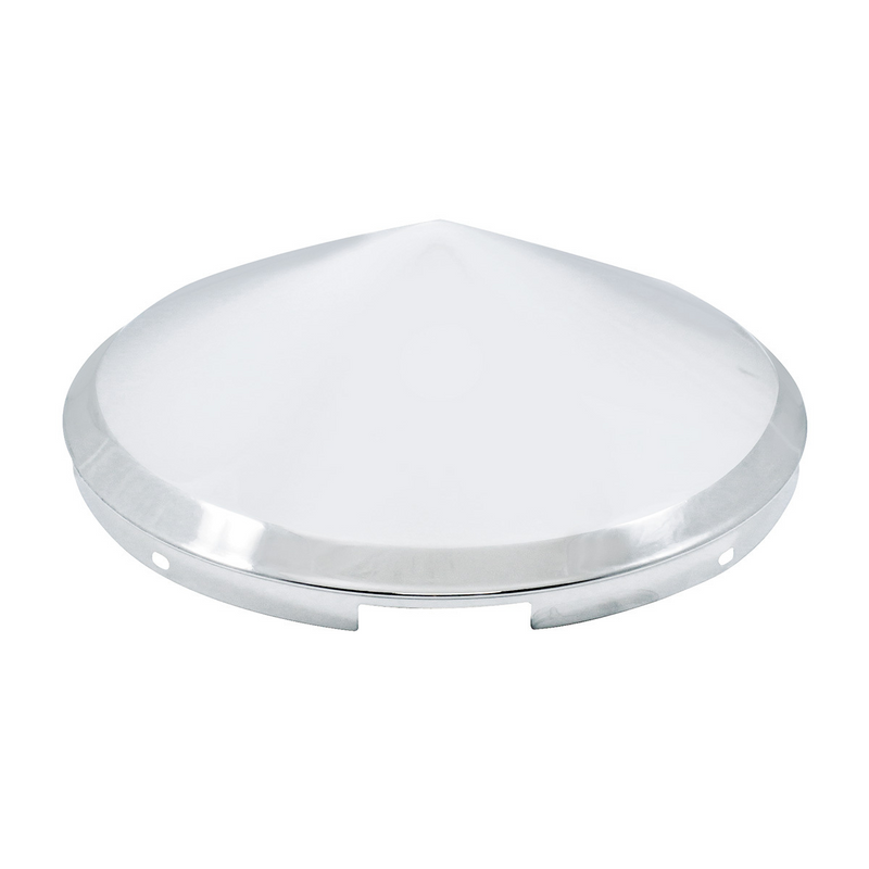 United Pacific 4 Even Notched Chrome Pointed Front Hubcap 7/16" Lip 10146