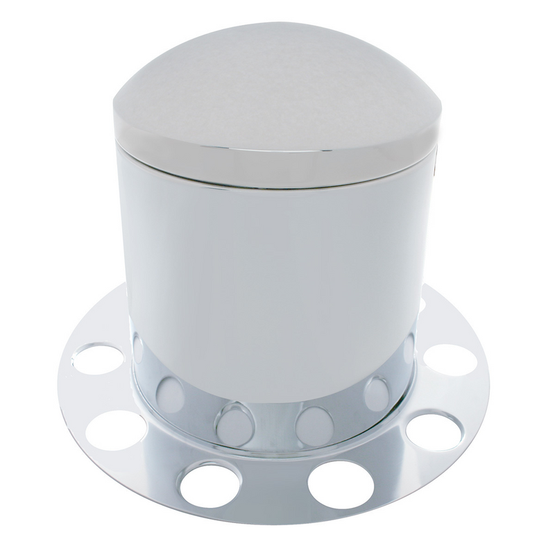 United Pacific Chrome Dome Rear Axle Cover 3PC Kit For 1-1/2" Nut Cover Aluminum Wheel 10213
