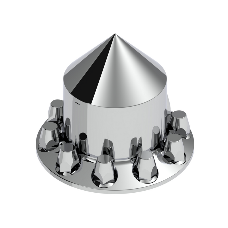 United Pacific Spike Rear Axle Cover With 33mm Flat Top Thread-On Nut Covers Chrome 10249
