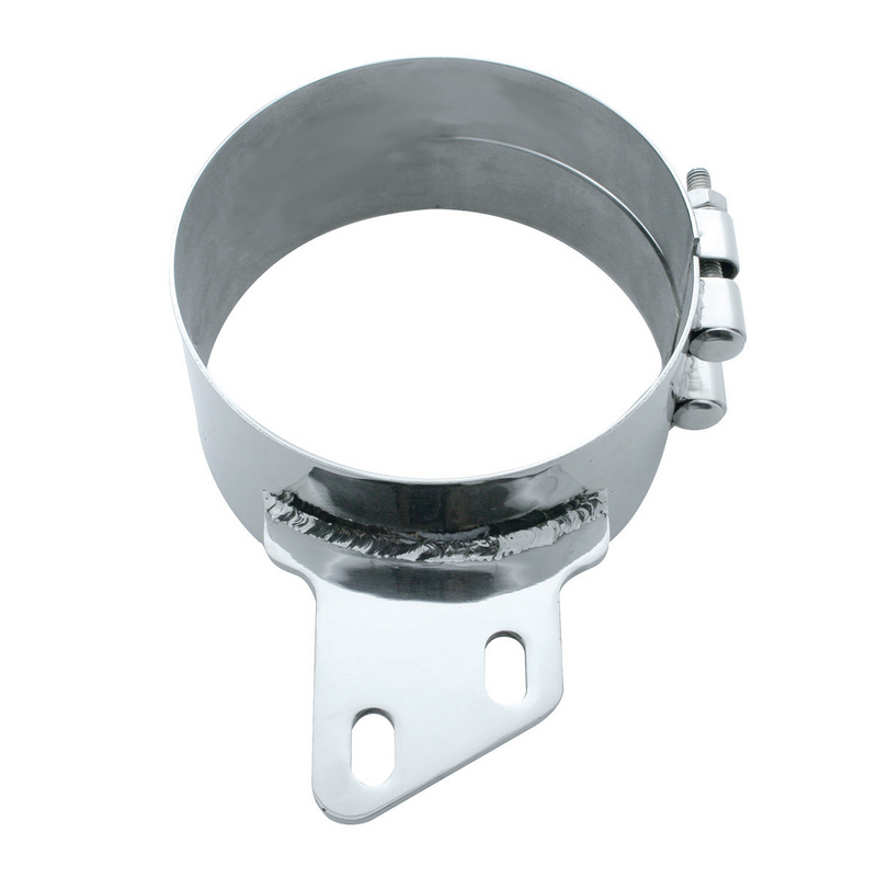 United Pacific 6" Stainless Butt Joint Exhaust Clamp Angled Bracket 10283