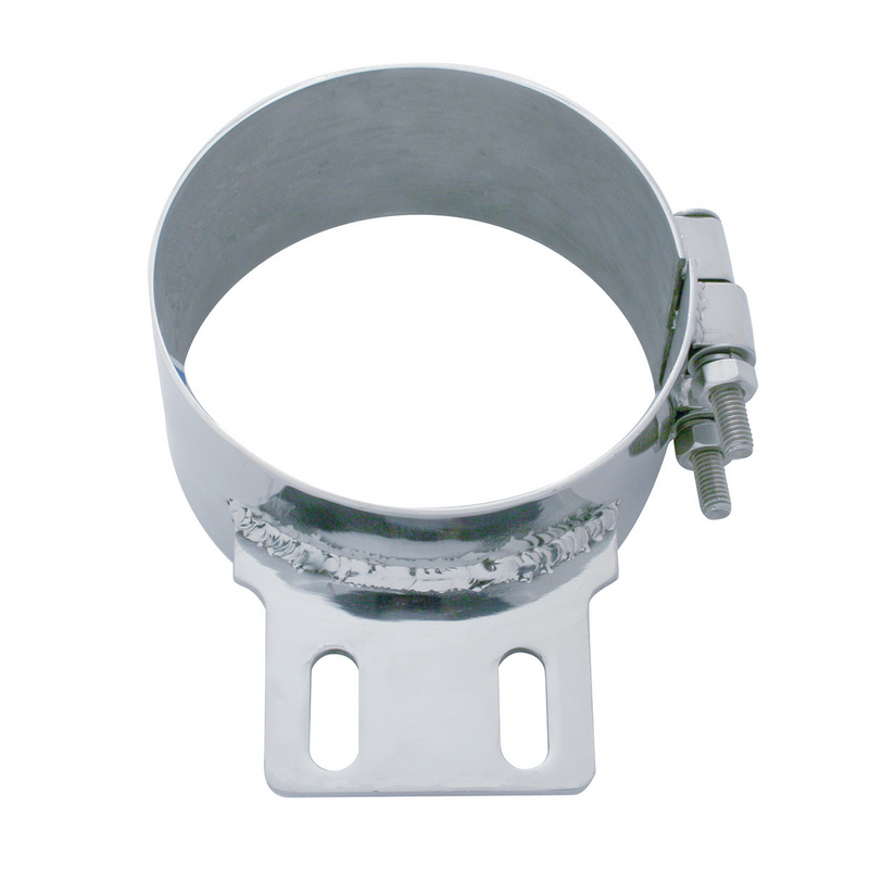 United Pacific 6" Stainless Butt Joint Exhaust Clamp Straight Bracket 10320