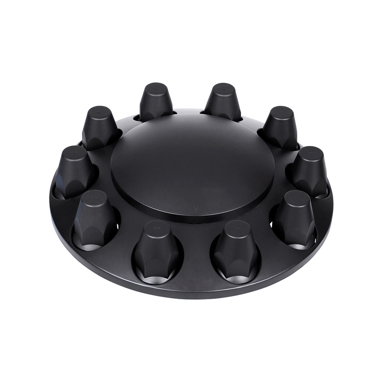 United Pacific Dome Front Axle Cover With 33mm Standard Thread-On Nut Covers Matte Black (Color Box) 10334