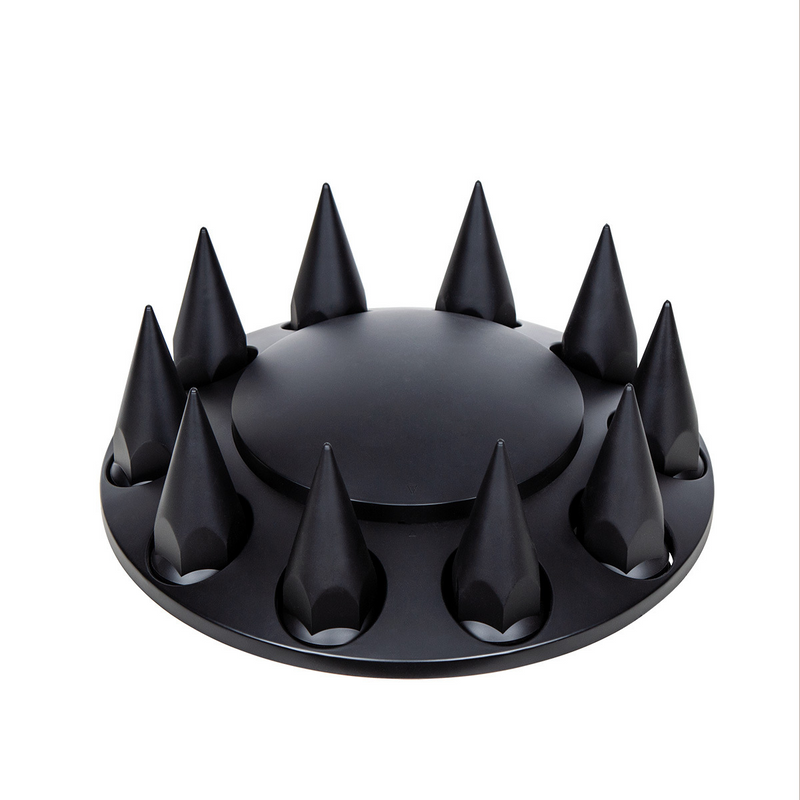 United Pacific Dome Front Axle Cover With 33mm Spike Thread-On Nut Covers Matte Black 10341