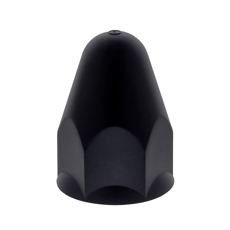 United Pacific 1-1/2" X 2-3/4" Matte Black Painted Plastic Bullet Nut Covers Push-On (Bulk) 10361B