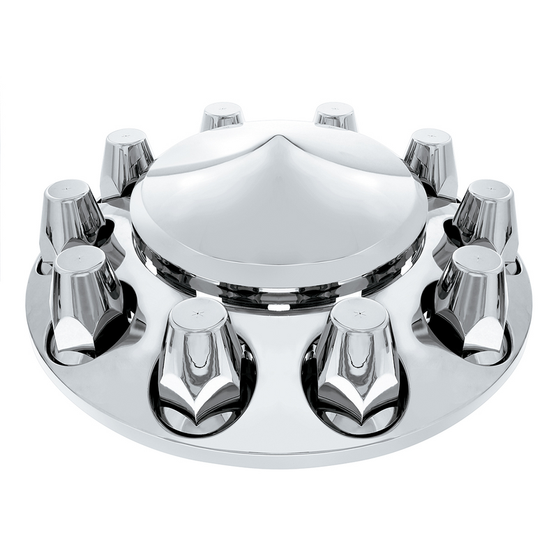 United Pacific Pointed Front Axle Cover With 33mm Standard Style Push-On Nut Covers Chrome 10363