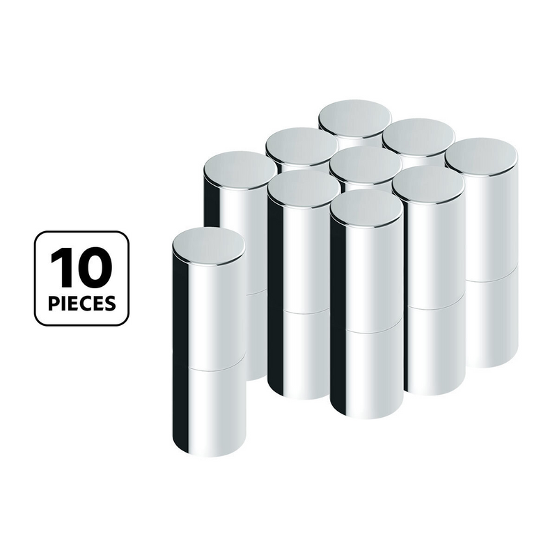 United Pacific 33mm X 7-1/4" Chrome Plastic Tall Cylinder Nut Cover Thread-On (10 Pcs) 10371