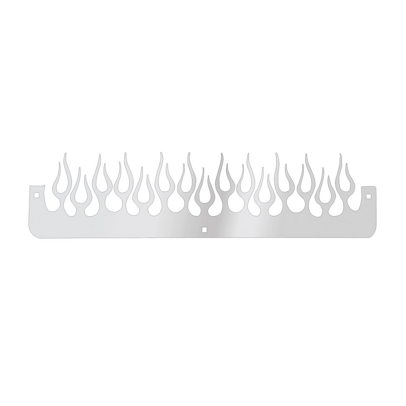 United Pacific 24" Chrome Flame Bottom Mud Flap Plate Bolt Thru (Bulk) 10406B
