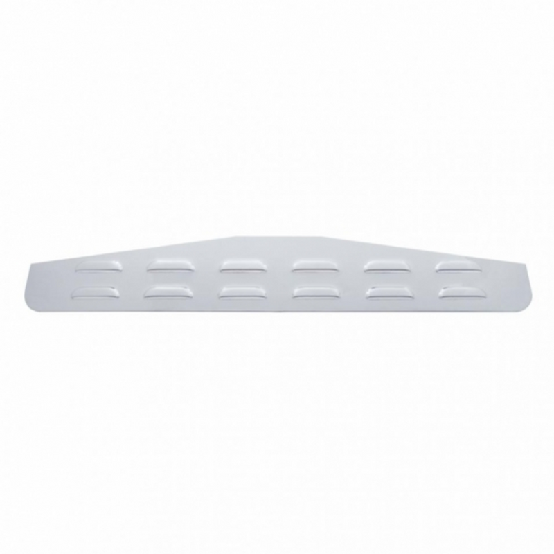United Pacific 4" X 24" Chrome Louvered Bottom Mud Flap Plate -Welded Stud 10410