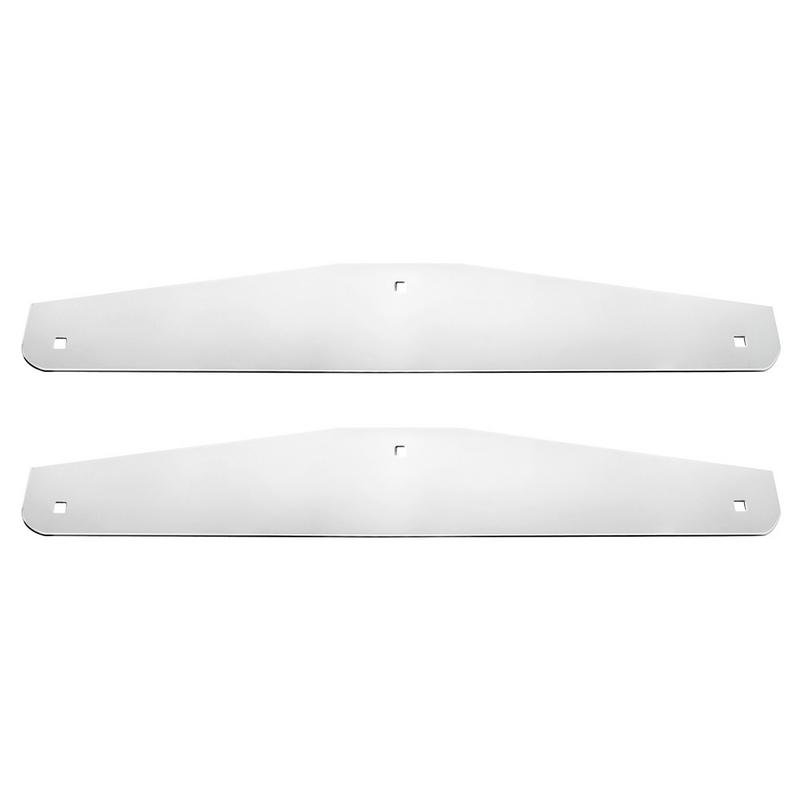United Pacific 4" X 24" Chrome Standard Bottom Mud Flap Plate Bolt Thru (Box of 2) 10416CB