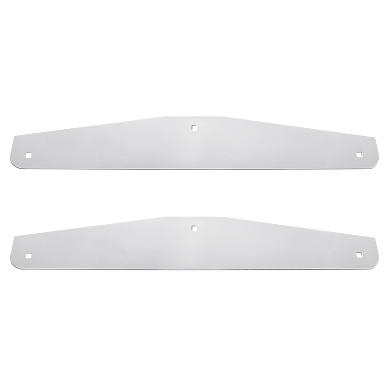 United Pacific 4" X 24" Chrome Standard Bottom Mud Flap Plate Bolt Thru (Card of 2) 10416P