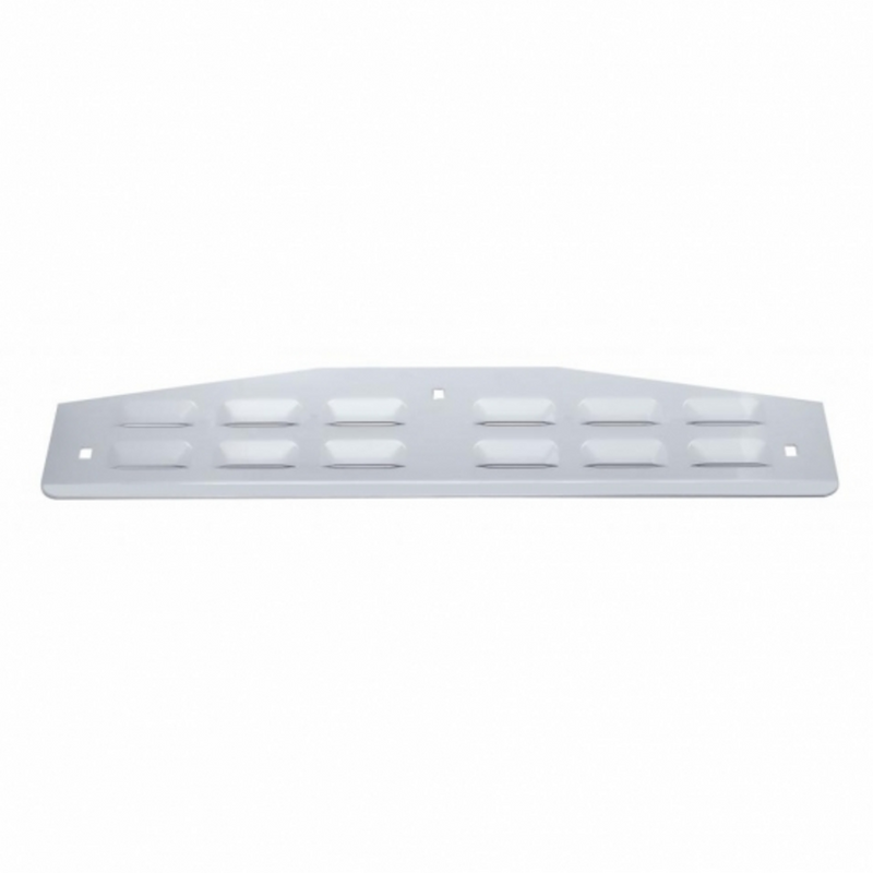 United Pacific 4" X 24" Chrome Louvered Bottom Mud Flap Plate With Lip Bolt Thru 10428