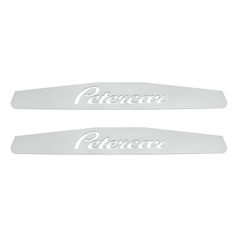 United Pacific 4" X 24" Chrome Petercar Bottom Mud Flap Plate Welded Stud (Card of 2) 10434P