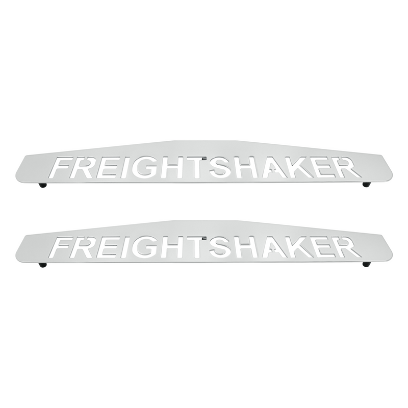 United Pacific 4" X 24" Chrome Freightshaker Bottom Mud Flap Plate Welded Stud (Card of 2) 10436P