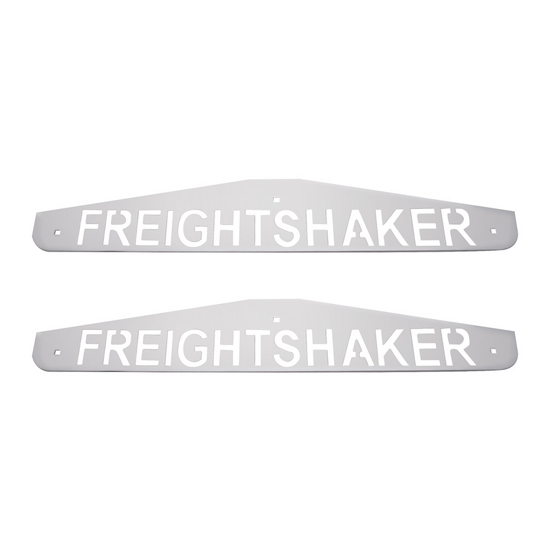 United Pacific 4" X 24" Chrome Freightshaker Bottom Mud Flap Plate Bolt Thru (Card of 2) 10440P
